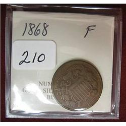 1868 Two Cent Piece  F