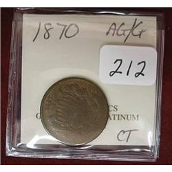 1870 Two Cent Piece  AG/ G
