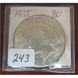 1935 Peace Silver Dollar  BU  Nice