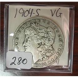 1904-S Morgan Silver Dollar  VG