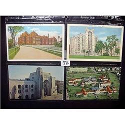 (4) Masonic Temple/ Home Post Cards  1930's - 196