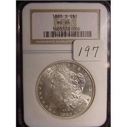 1880-S Morgan Silver Dollar  NGC  MS 65