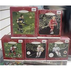 (5) Hallmark Keepsake Hockey Xmas Ornaments - Lem