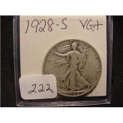 1928-S Walking Liberty Half Dollar  VG+
