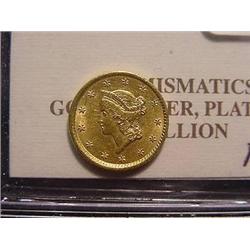 1854 $1.00 Liberty Gold Coin  MS 60