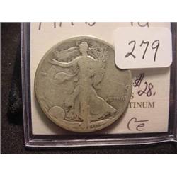 1919-D Walking Liberty Half Dollar  VG