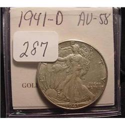 1941-D Walking Liberty Half Dollar  AU 58