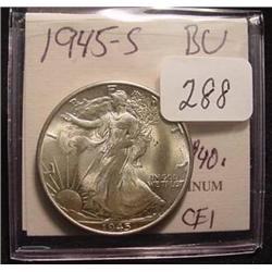 1945-S Walking Liberty Half Dollar  BU