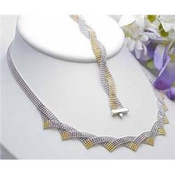 14kt two-tone necklace and bracelet 27.8gr