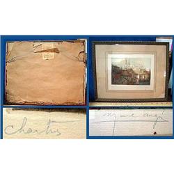 Vintage artist proof etching, signed, of a Cathed