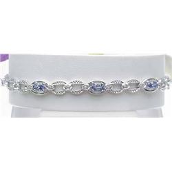 Lady's diamond and tanzanite bracelet 2.70Ctw 10k