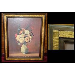 Wood framed vintage still life print.  Measures 2