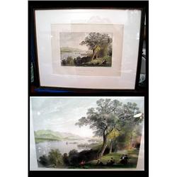 Nicely framed 14 3/4" by 11 5/8" etching by "W.H.