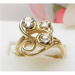 Lady's diamond ring with three diamonds approx .5