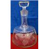 Image 1 : Crystal decanter with an etched eagle with shield