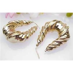 Large hoop earrings 14kt yellow gold 9.7gr