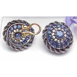 Antique earrings with 24 2-2.5mm rose-cut diamond