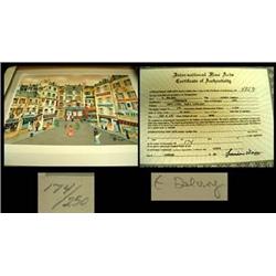 Matted Lithograph by artist E. Delcroy titled "Ac