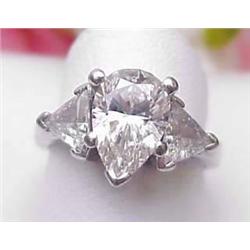 Lady's platinum ring with 1.86Ct pear shape diamo