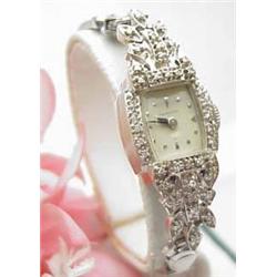 Lady's 14kt white gold vintage Hamilton diamond w