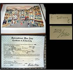 Matted Lithograph by artist E. Delcroy titled "Ac