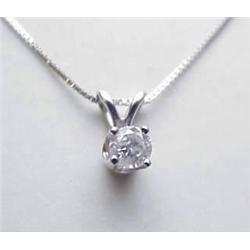 14kt white gold diamond pendant approx .13Ct on a