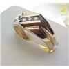 Image 1 : Man's ring with three diamonds .25Ctw 10kt yellow