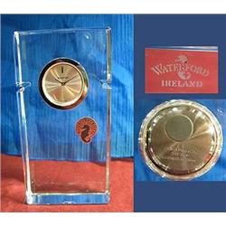 Signed Waterford Crystal "Metra" Clock standing 5