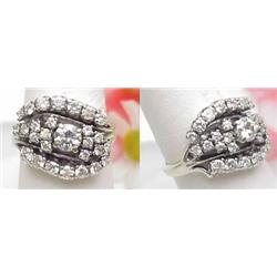 Lady's diamond cluster ring approx 1.81Ctw 14kt w