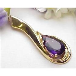 14kt yellow gold slide with 15x9mm pear shaped am