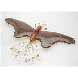 Large agate butterfly pendant 5"x3"