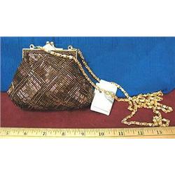Copper colored Jessica McClintock beaded bag with