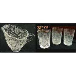 Crystal Rose Point Creamer by Cambridge Glass and