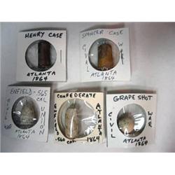 Collection of five Civil War artifacts; Confedera