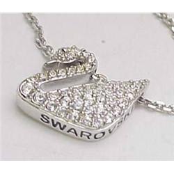 Swarovski crystal swan pendant