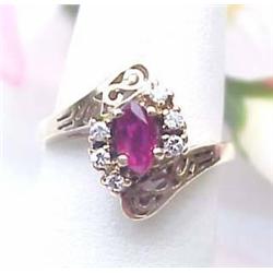 10kt yellow gold marquise ruby and diamond ring s