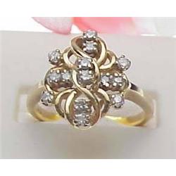 Lady's diamond cluster ring approx .50Ctw 14k yel