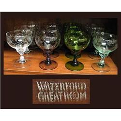 Set of twelve signed Waterford wheel cut "Great R