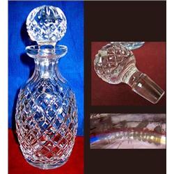 Signed Waterford cut crystal decanter with stoppe