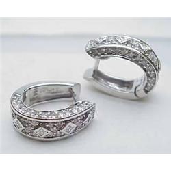 14kt white gold diamond hoop earrings approx 1.50