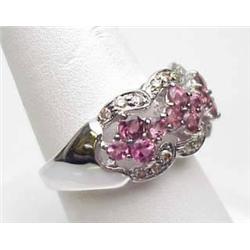 14kt white gold diamond approx .50Ctw and pink sa
