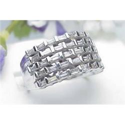 Lady s 14kt white gold baguette band 1.24Ctw size
