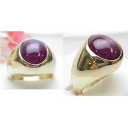 Man s 14kt yellow gold ring with a 11x13mm caboch