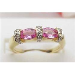 Lady s 14kt yellow gold pink sapphire and diamond