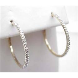 Diamond hoop earrings .50Ctw 14kt yellow gold