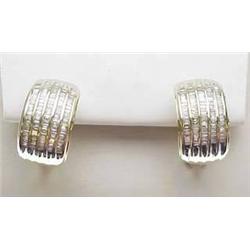 Channel set baguette diamond earrings 1.25Ctw 14k