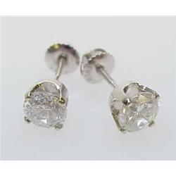 Diamond stud earrings 2Ctw 14kt white gold