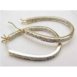 14kt yellow gold diamond hoop earrings .50ctw