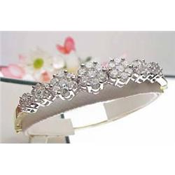 14kt yellow gold diamond bangle bracelet 4.25Ctw