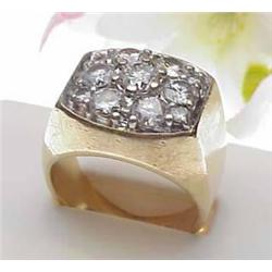 Man s 14kt yellow gold diamond cluster ring 4.50C